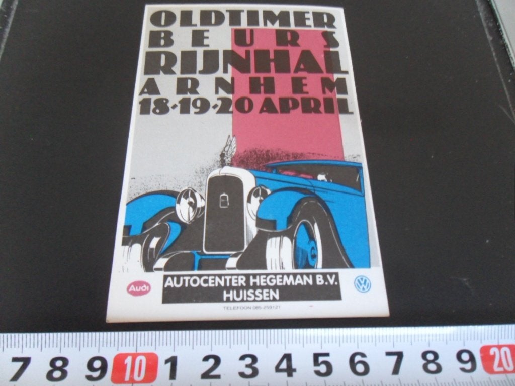 sticker Huissen Autocenter Hegeman bv Oldtimer Beurs Rijnhal, Ophalen of Verzenden, Zo goed als nieuw