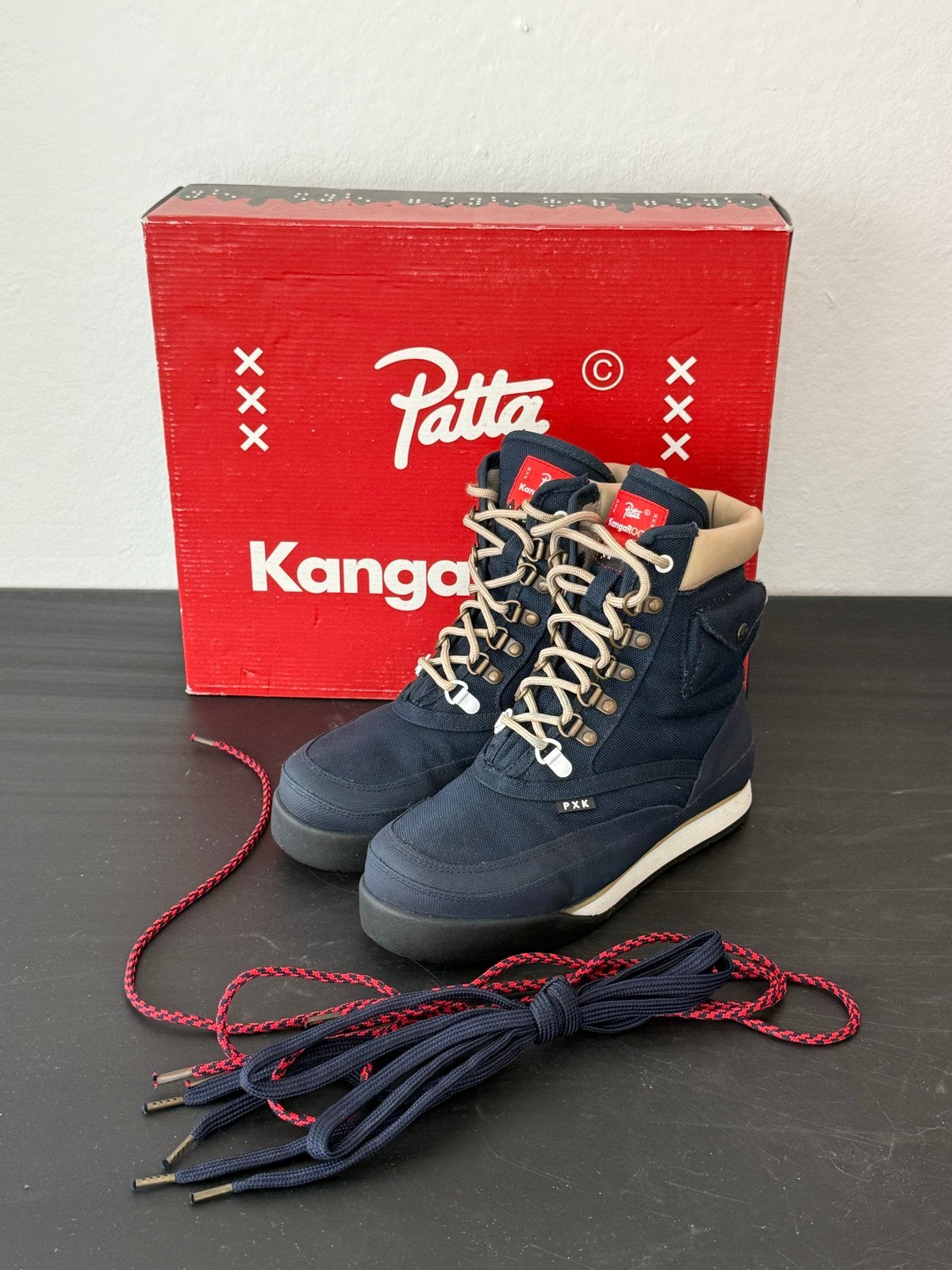 Patta x Kangaroos PxK sneakers/boots - Maat 38, Blauw, Ophalen of Verzenden, Sneakers of Gympen, Gedragen