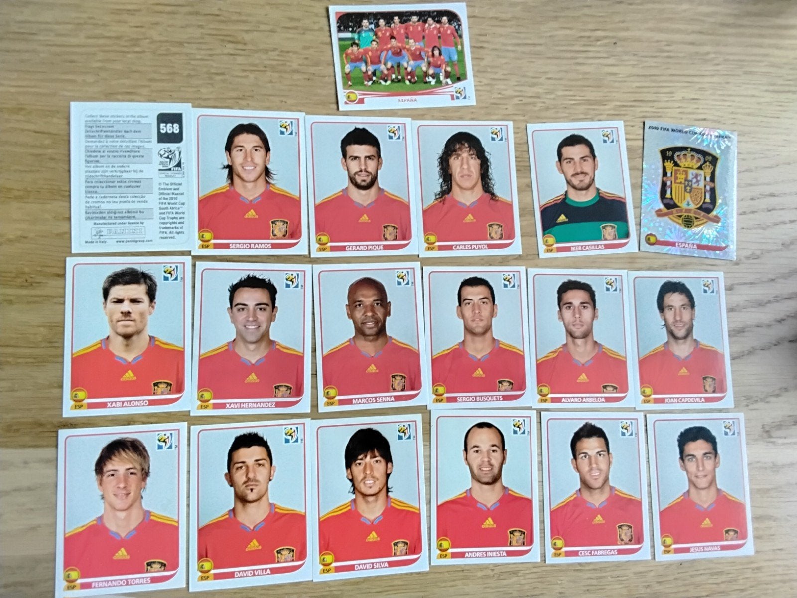 Compleet setje Panini stickers Spanje WK 2010, Ophalen of Verzenden, Zo goed als nieuw, Poster, Plaatje of Sticker
