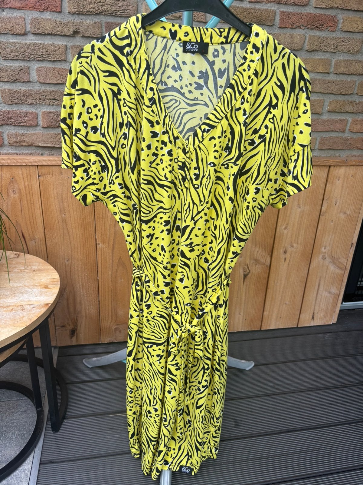 Gele jurk &Co Woman maat L, Geel, Maat 42/44 (L), Ophalen of Verzenden, Zo goed als nieuw