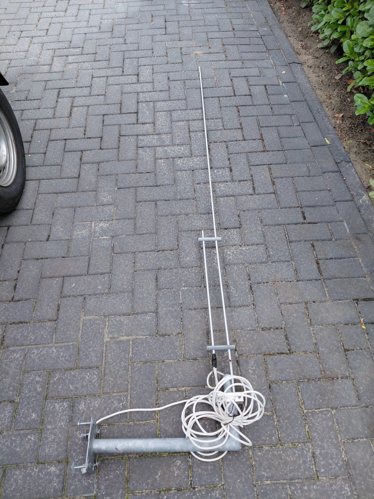 J stick Antenne met muurbevestiging en kabel, Telecommunicatie, Ophalen of Verzenden, Gebruikt, Antenne