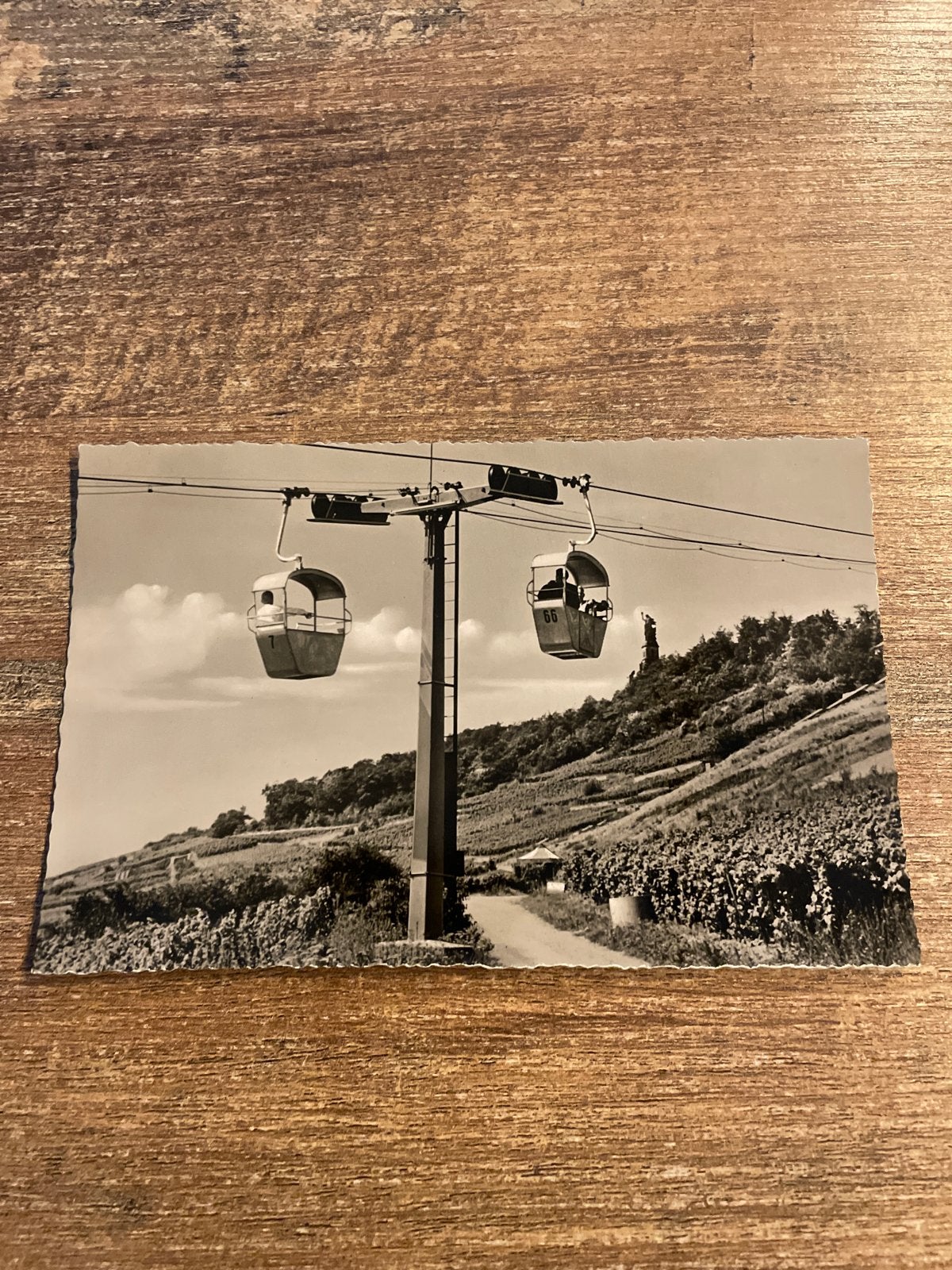 Oude Ansichtkaart Rüdesheim am Rhein Seilbahn Niederwalddenk, Ophalen of Verzenden, 1940 tot 1960, Ongelopen, Stad of Dorp