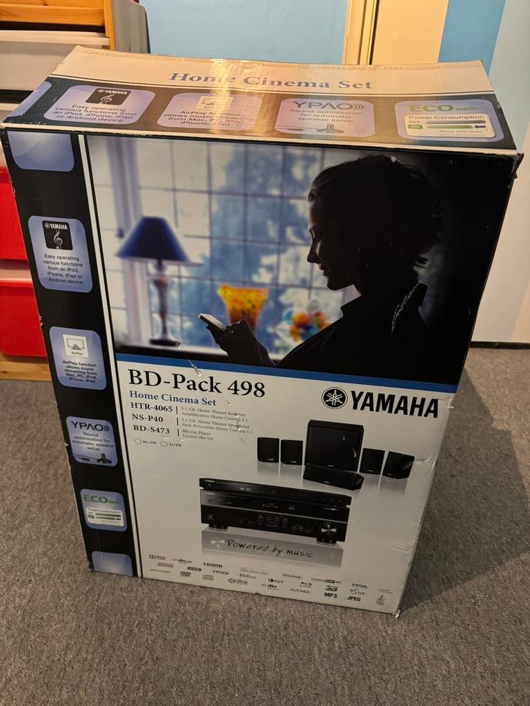Yamaha BD-Pack 498 (HTR-4065, NS-P40 en BD-S473), Audio, Tv en Foto, Home Cinema-sets, Zo goed als nieuw, Blu-ray-speler, 5.1-systeem