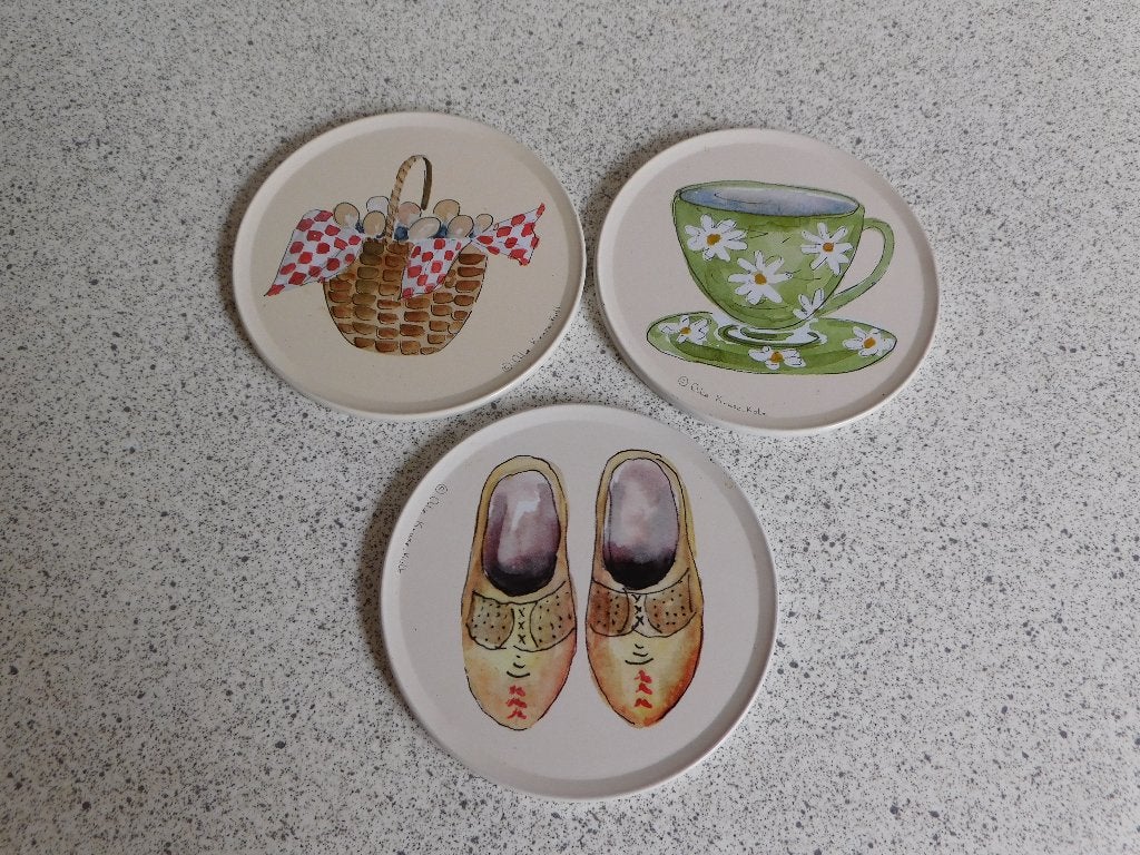 Onderzetters 9 cm - Alie Kruse Kolk (3 stuks), Gebruikt, Overige merken, Ophalen of Verzenden, Metaal