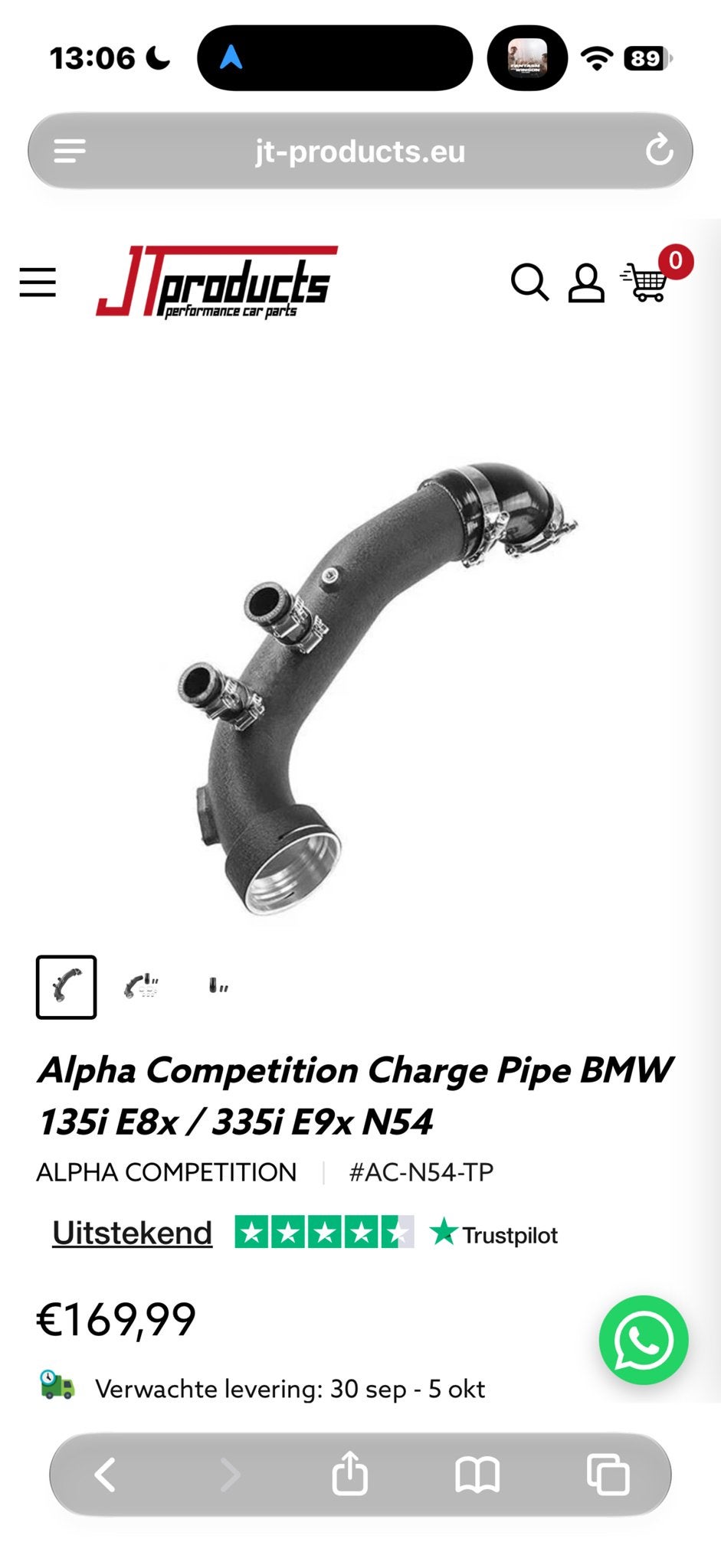 Alpha Competition Charge Pipe BMW N54 135i E8x / 335i E9x, Auto-onderdelen, Ophalen of Verzenden, Nieuw, BMW