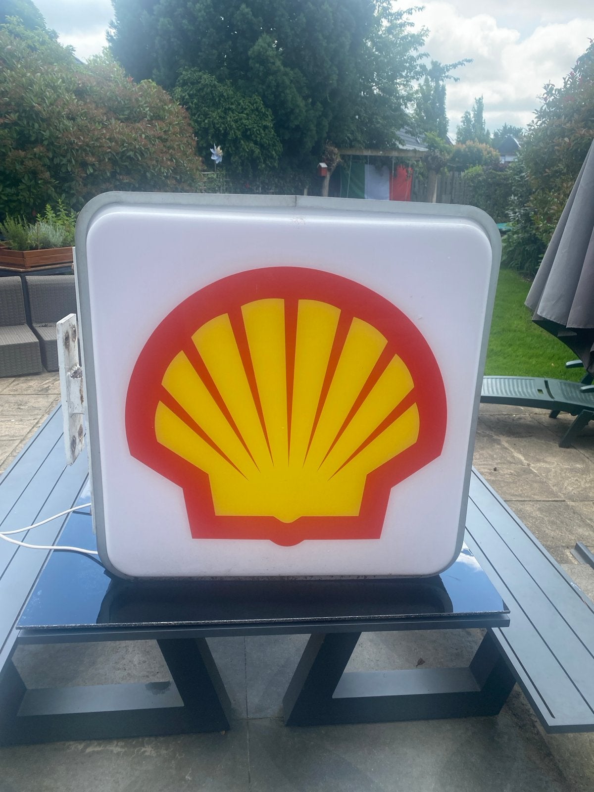 Vintage Shell Lichtbak - Reclamebord, Verzamelen, Merken en Reclamevoorwerpen, Ophalen, Gebruikt, Lichtbak of (neon) lamp