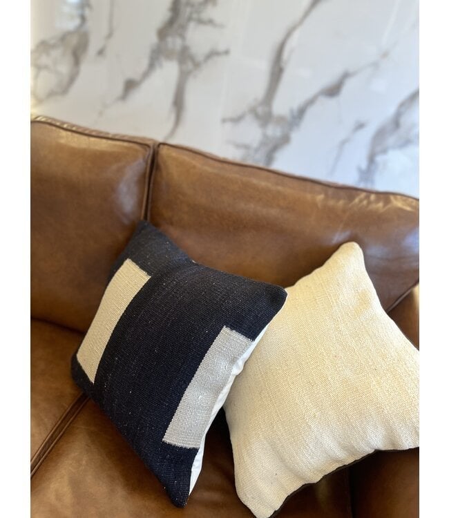 2x Moderne Kelim Kussens met Vulling - 45x45 cm, Kilim cushion modern kelim, Meerkleurig, Inclusief binnenkussen, Vierkant