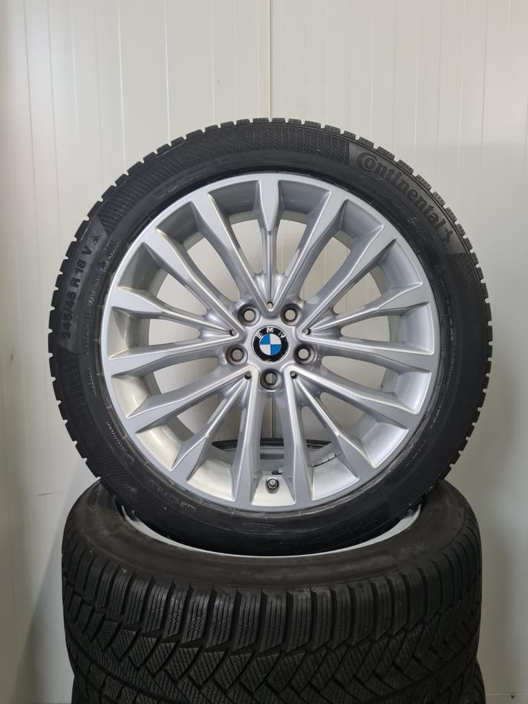18' BMW 5 Serie G30 G31 Styling 632 met winterbanden 8mm, 18 inch, 245 mm, Banden en Velgen, Personenwagen