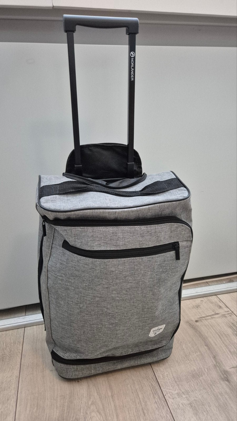 Nieuwe Vintage Stijl Reistas Trolley met Wieltjes - Netjes, Ophalen, 20 tot 30 cm, Nieuw, Grijs