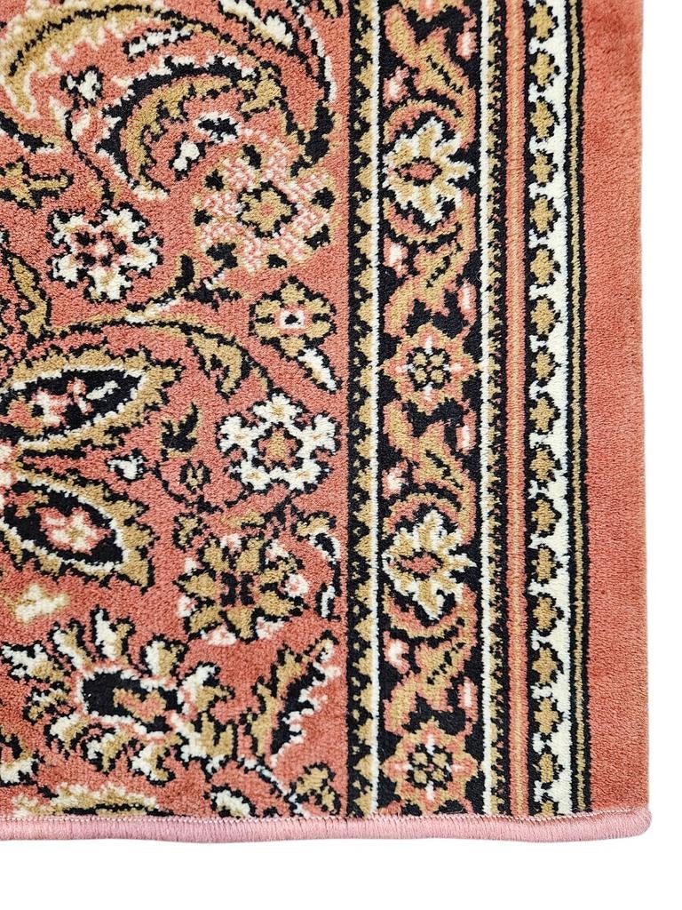 Vintage oosters wol vloerkleed floral pink mini 70x90cm, Huis en Inrichting, Stoffering | Tapijten en Kleden, Gebruikt, 50 tot 100 cm