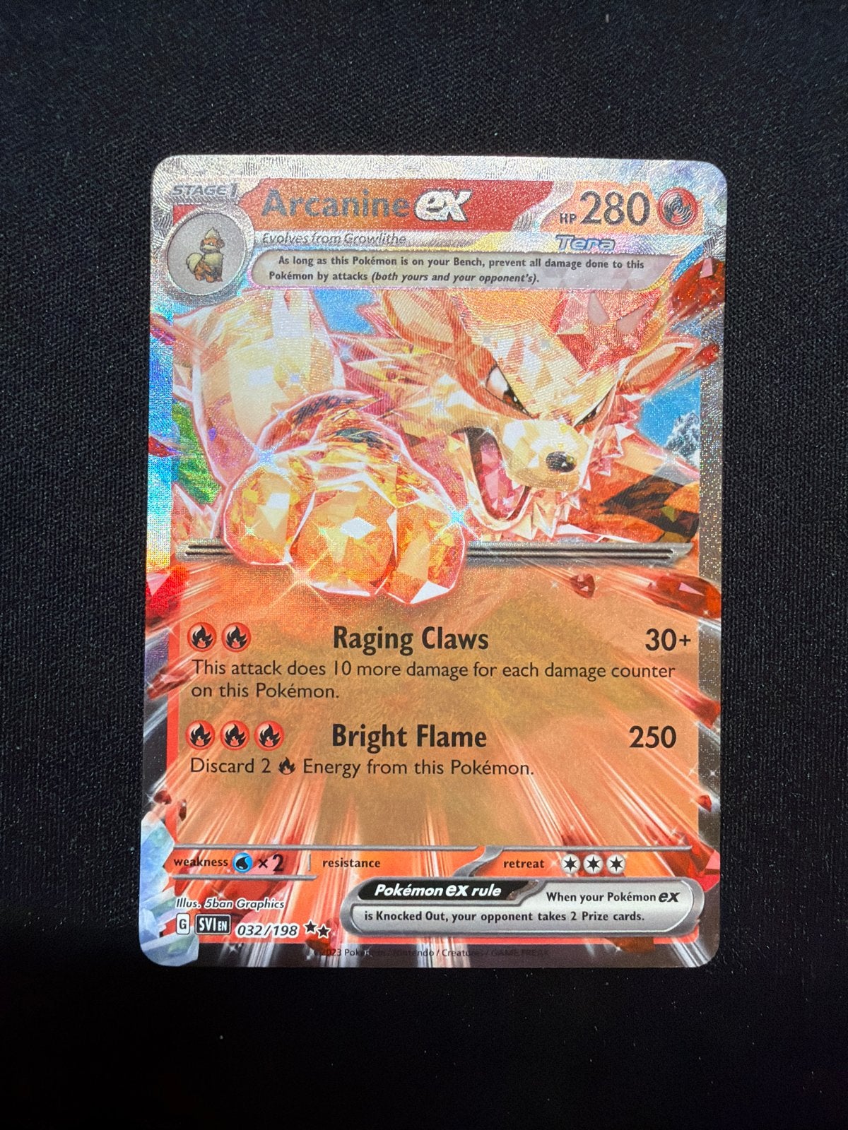 Arcanine ex Tera Pokémon Kaart SV01 032/198, Ophalen of Verzenden, Nieuw, Losse kaart