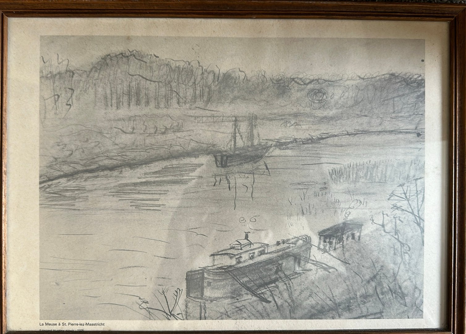 Edmond Hustinx Print “maastricht” sint pieter.., Antiek en Kunst, Kunst | Etsen en Gravures, Ophalen of Verzenden