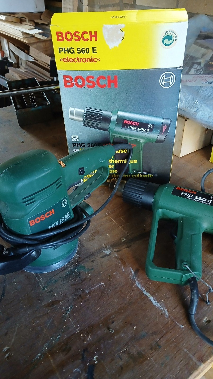 Schuurmachine en verfbrander Bosch, Doe-het-zelf en Verbouw, Ophalen of Verzenden, Gebruikt, Excentrische schuurmachine