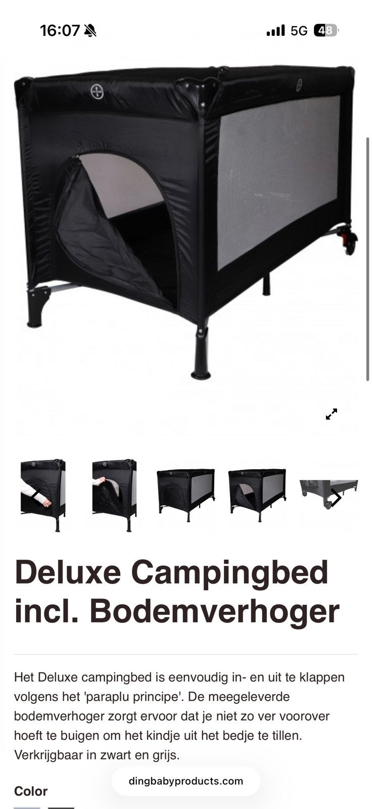 Camping bedje baby incl extra matrasje, Ophalen, Zo goed als nieuw, Reisbedje