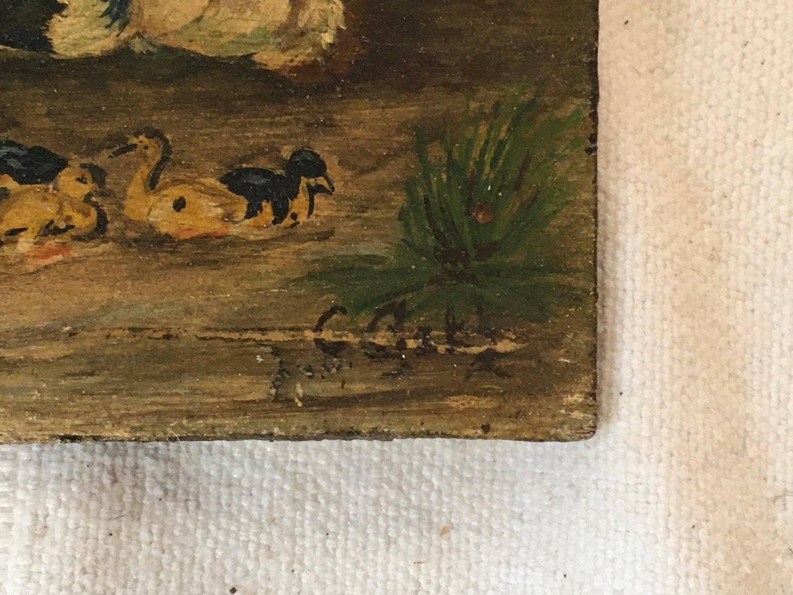 Twee Oosterse schilderijen op doek, 37x37 cm, Antiek en Kunst, Kunst | Schilderijen | Klassiek, Ophalen of Verzenden