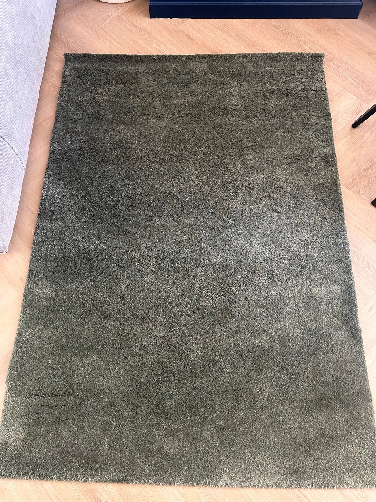 IKEA STOENSE vloerkleed, laagpolig, groen, 133x195 cm, Ophalen, 100 tot 150 cm, Zo goed als nieuw, 150 tot 200 cm
