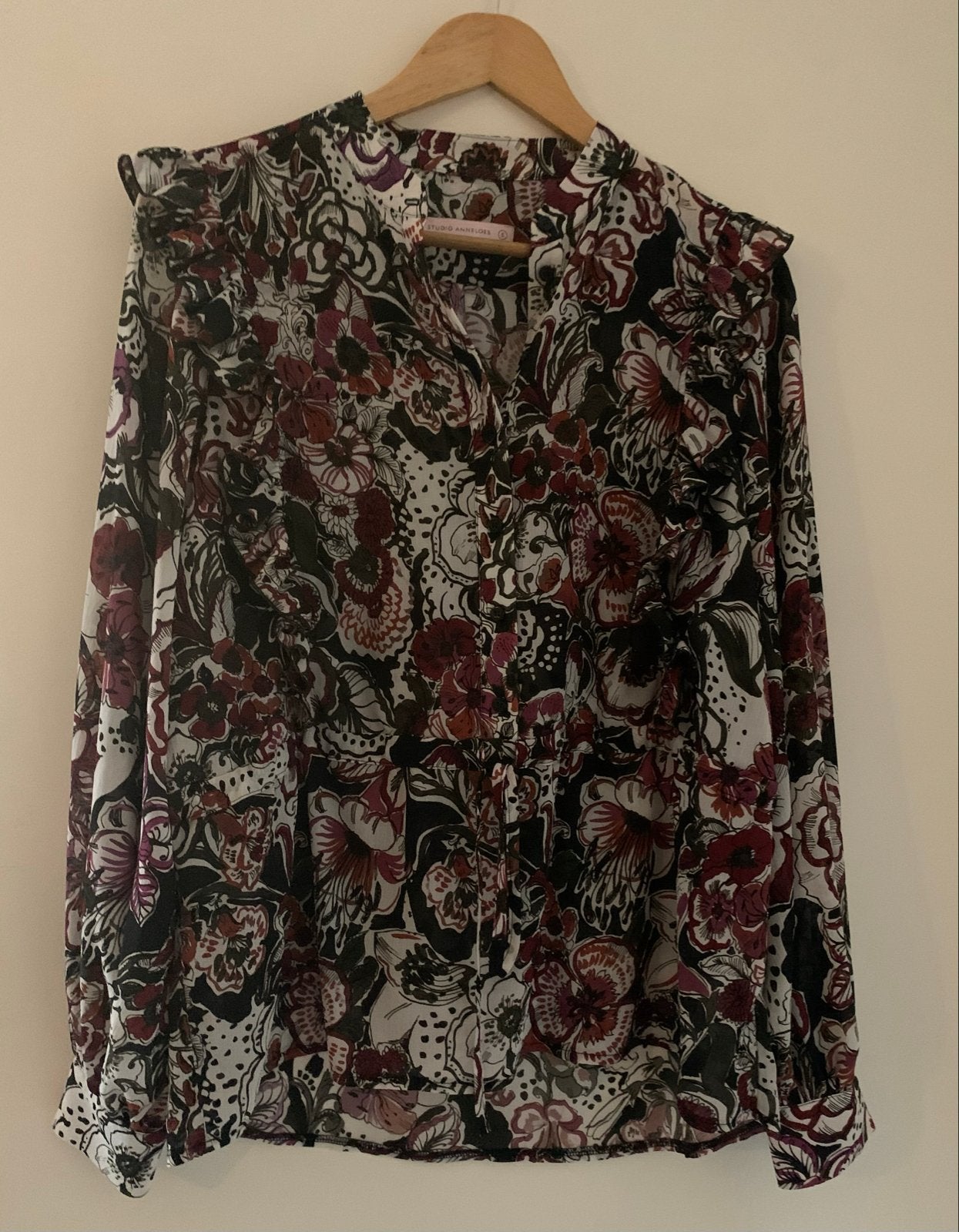 Studio Anneloes blouse met bloemenprint - Maat S, Verzenden, Zo goed als nieuw, Maat 36 (S), Meerkleurig