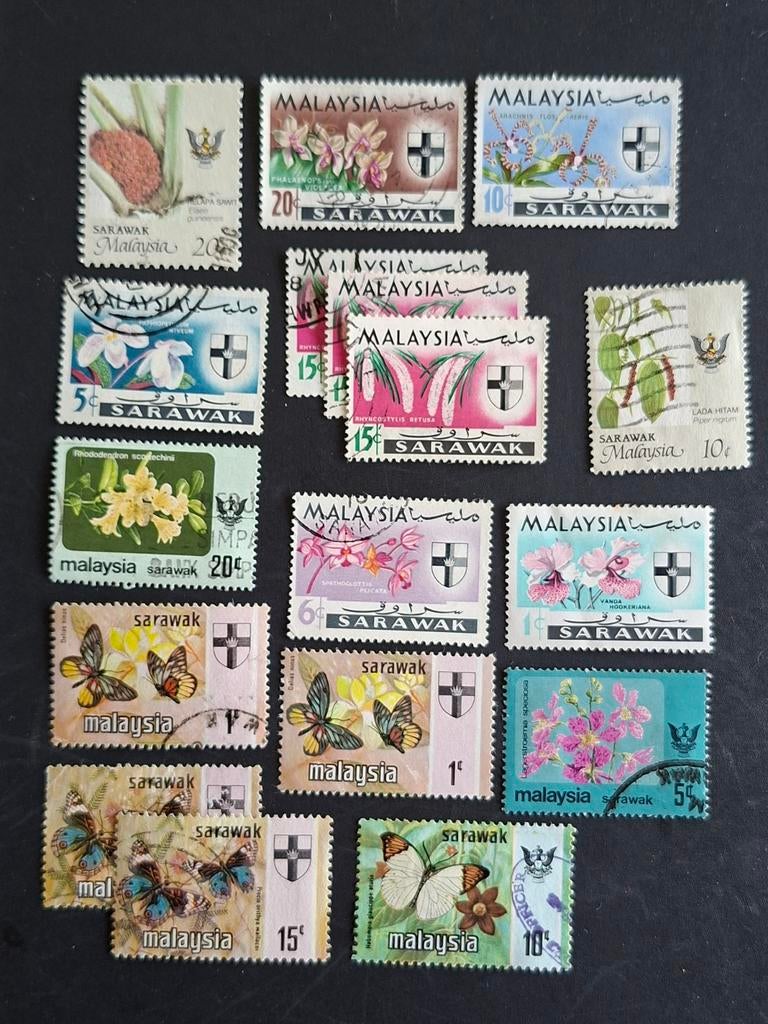Sarawak (Malaya)  Mixkaveltje #2, Verzenden, Gestempeld, Zuidoost-Azië