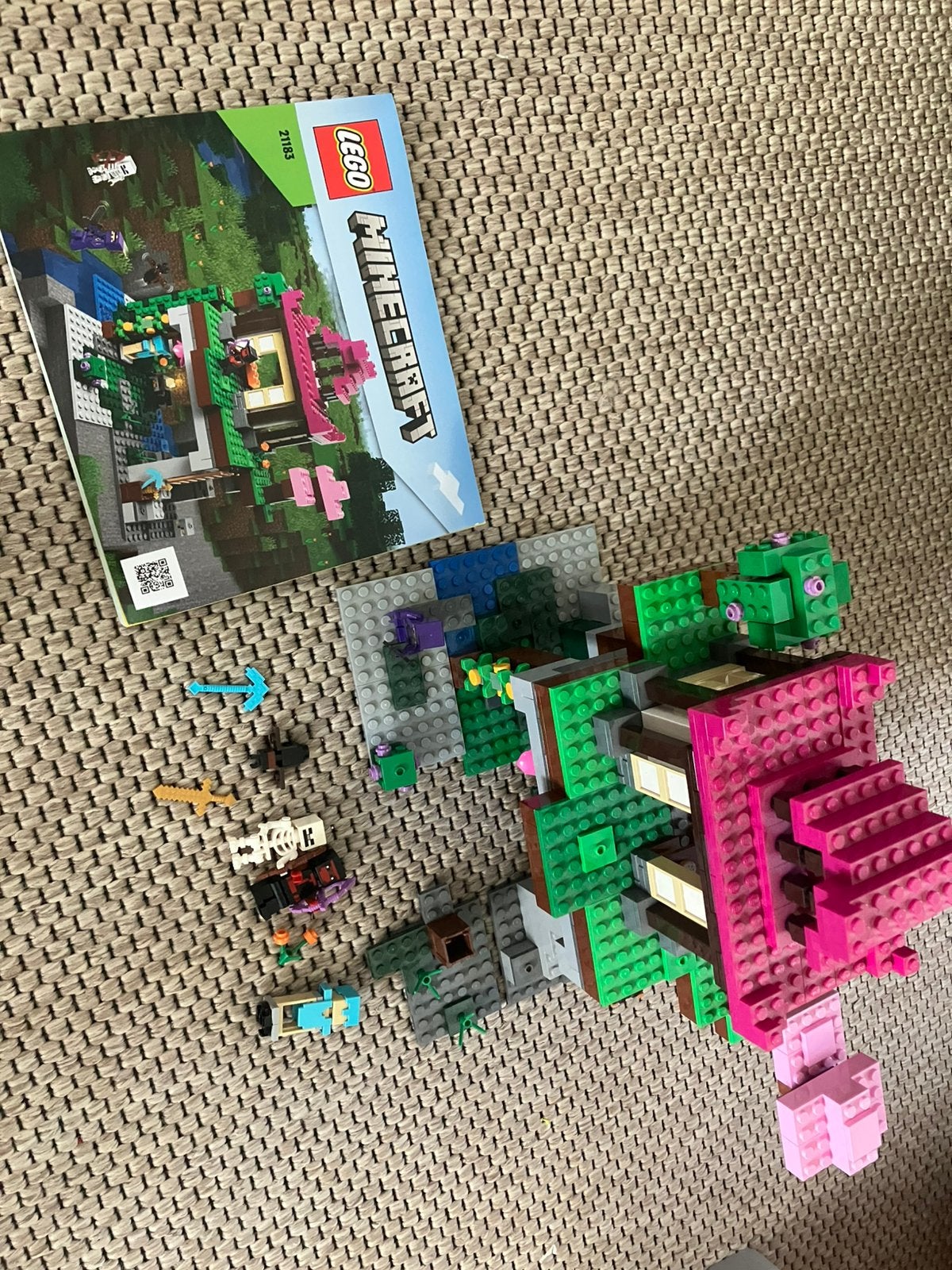 Lego Minecraft 21183 Trainingsplaats, Kinderen en Baby's, Gebruikt, Minecraft, Lego, Ophalen of Verzenden