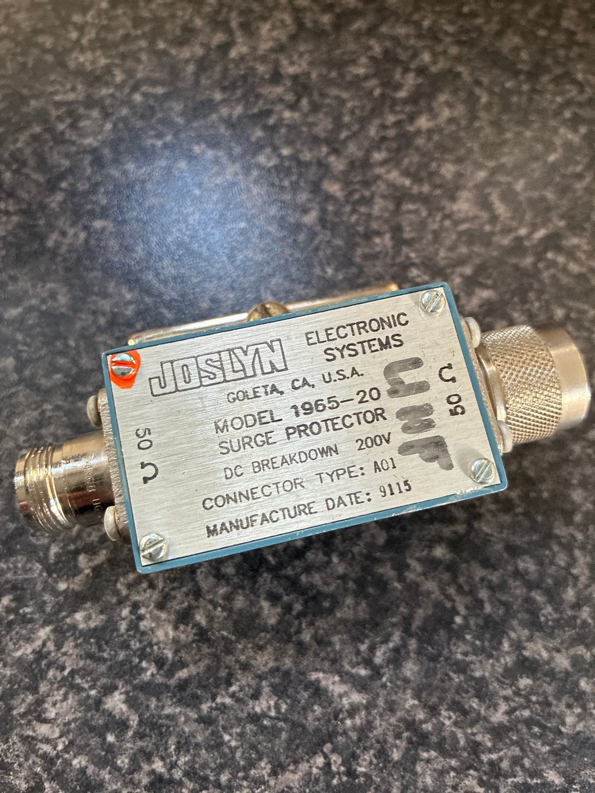 Joslyn Overspanningsbeveiliging N-connector 50 Ohm, Telecommunicatie, Ophalen of Verzenden, Gebruikt