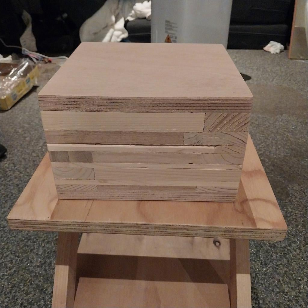 Houten kubus, Huis en Inrichting, Woonaccessoires | Zuilen en Pilaren, Ophalen