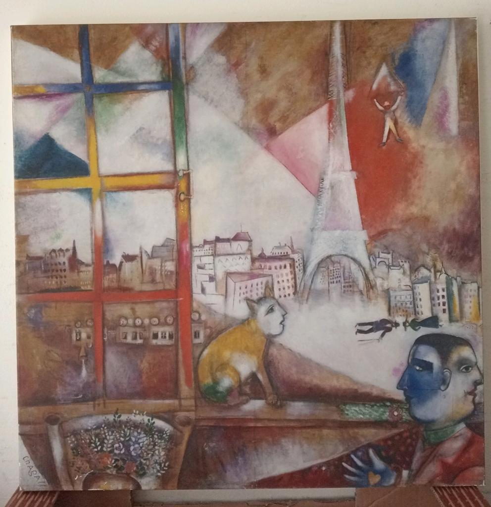 Marc Chagall canvas print Parijs Paris, Ophalen of Verzenden