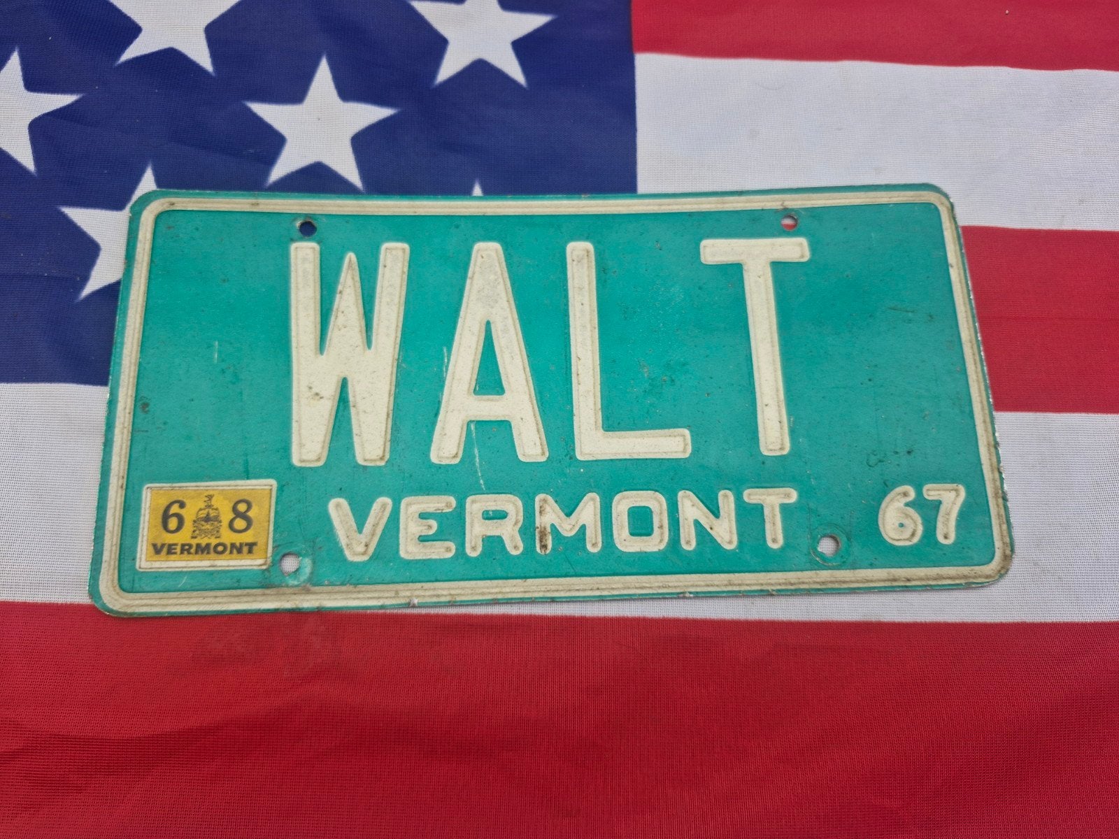 Kentekenplaat Vermont USA Nummerplaat nummerbord License VS, Verzenden, Gebruikt, Auto's