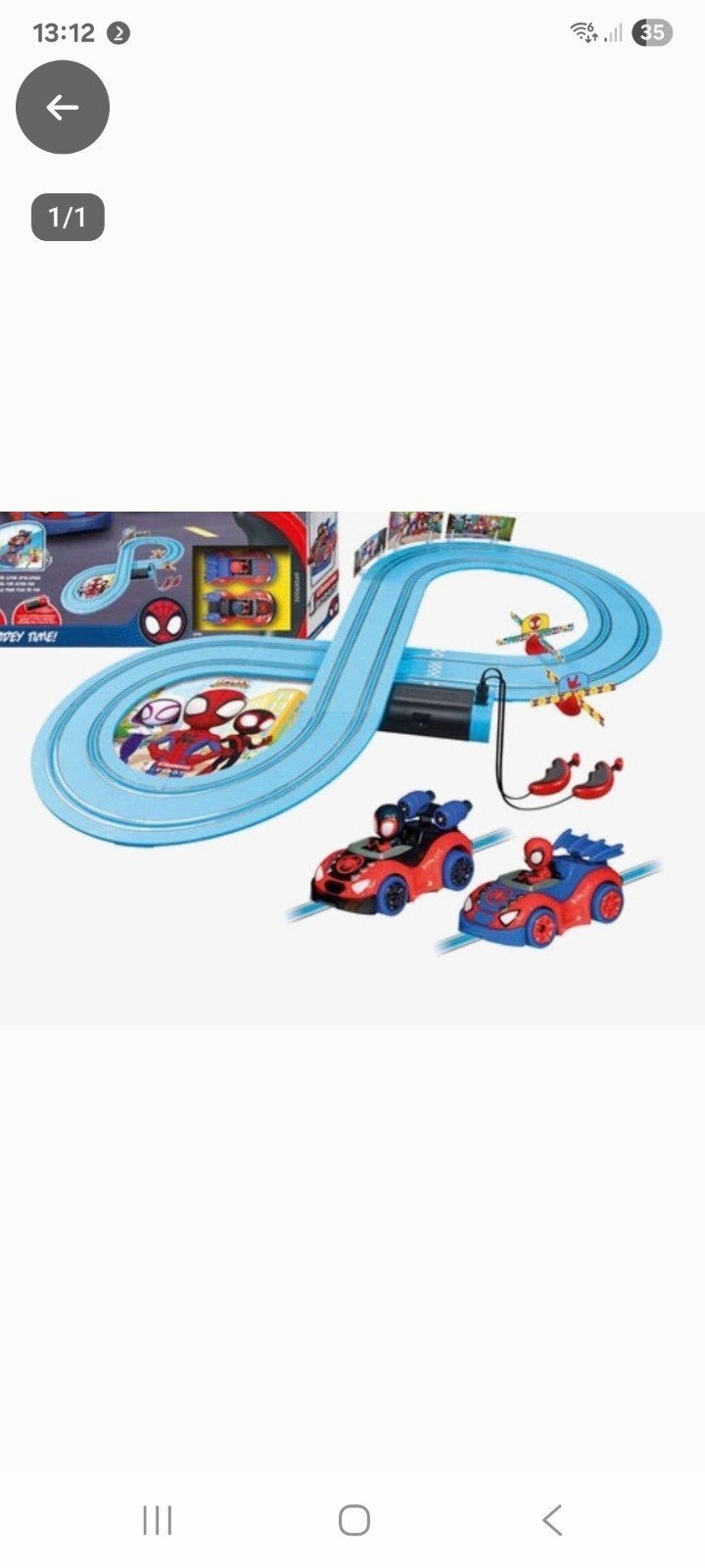 Carrera Spiderman Racebaan met 2 auto's - Elektrisch, Kinderen en Baby's, Speelgoed | Racebanen, Ophalen, Elektrisch, Overige merken