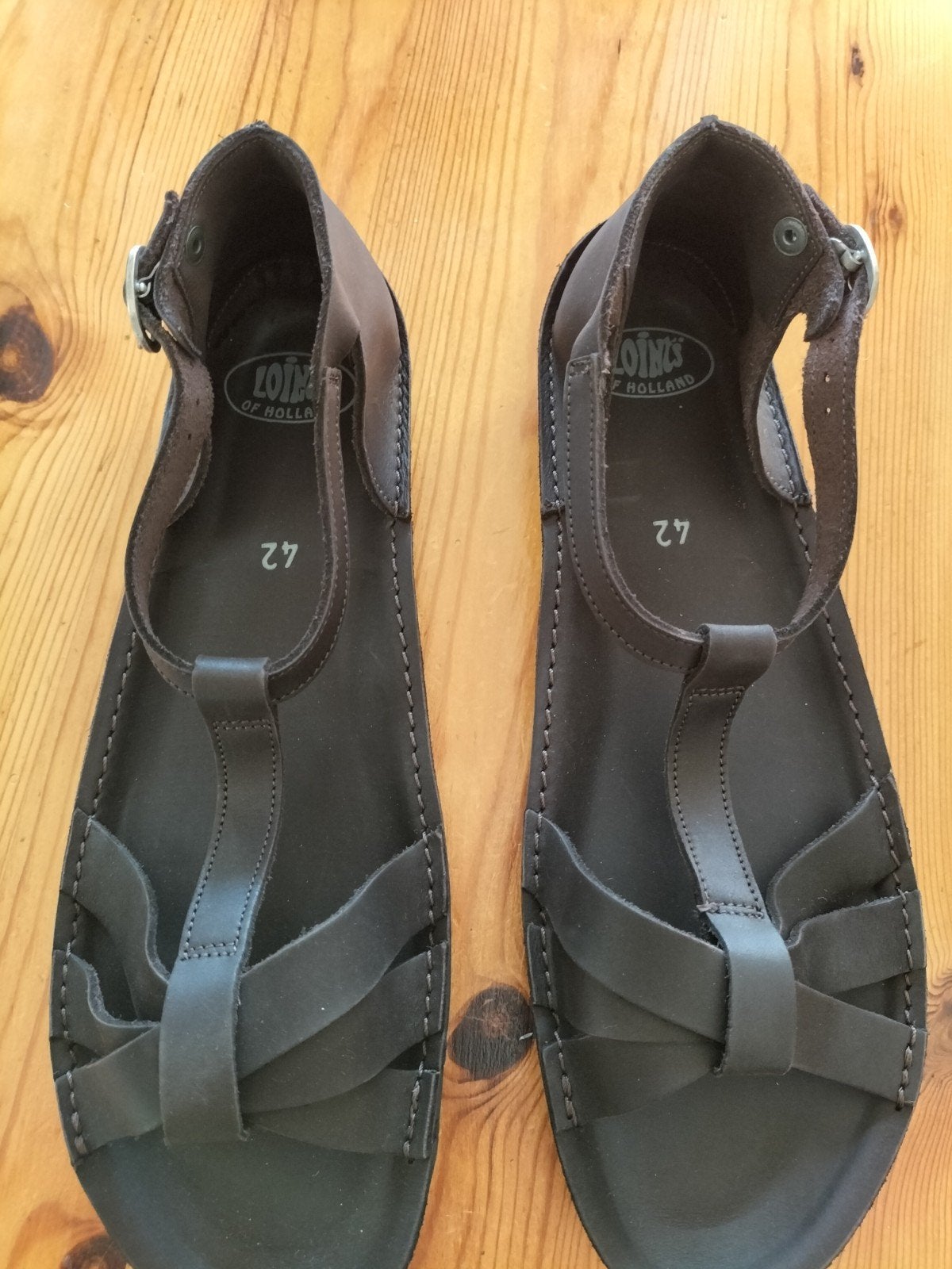 Donkerbruine Loints of Holland leren sandalen - Maat 42, Kleding | Dames, Loints of Holland, Bruin, Zo goed als nieuw, Sandalen of Muiltjes