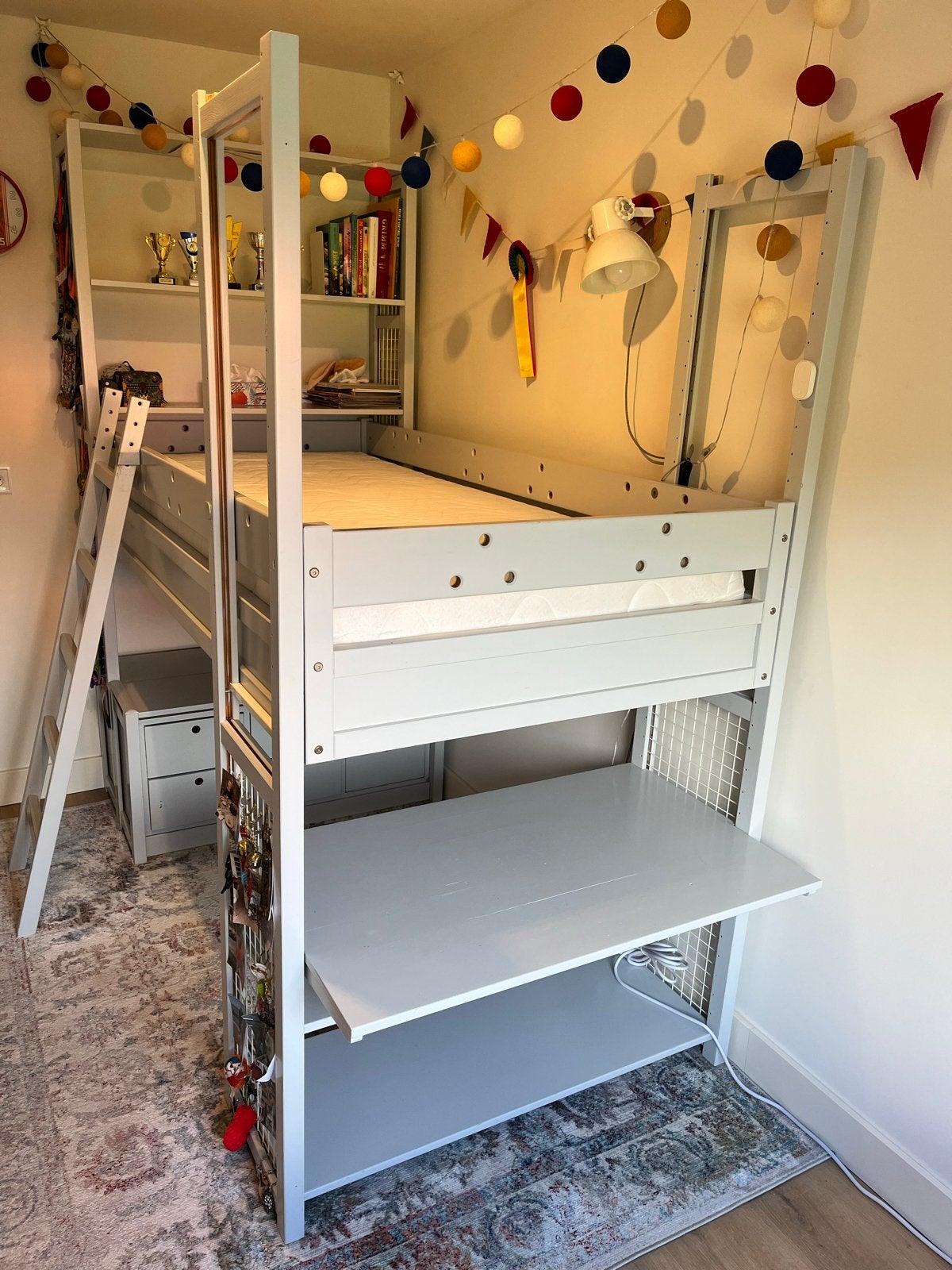 *Nog 2 dgn* Lundia Hoogslaper met ladekast (excl. matras), Ophalen, Gebruikt, Eenpersoons, 200 cm