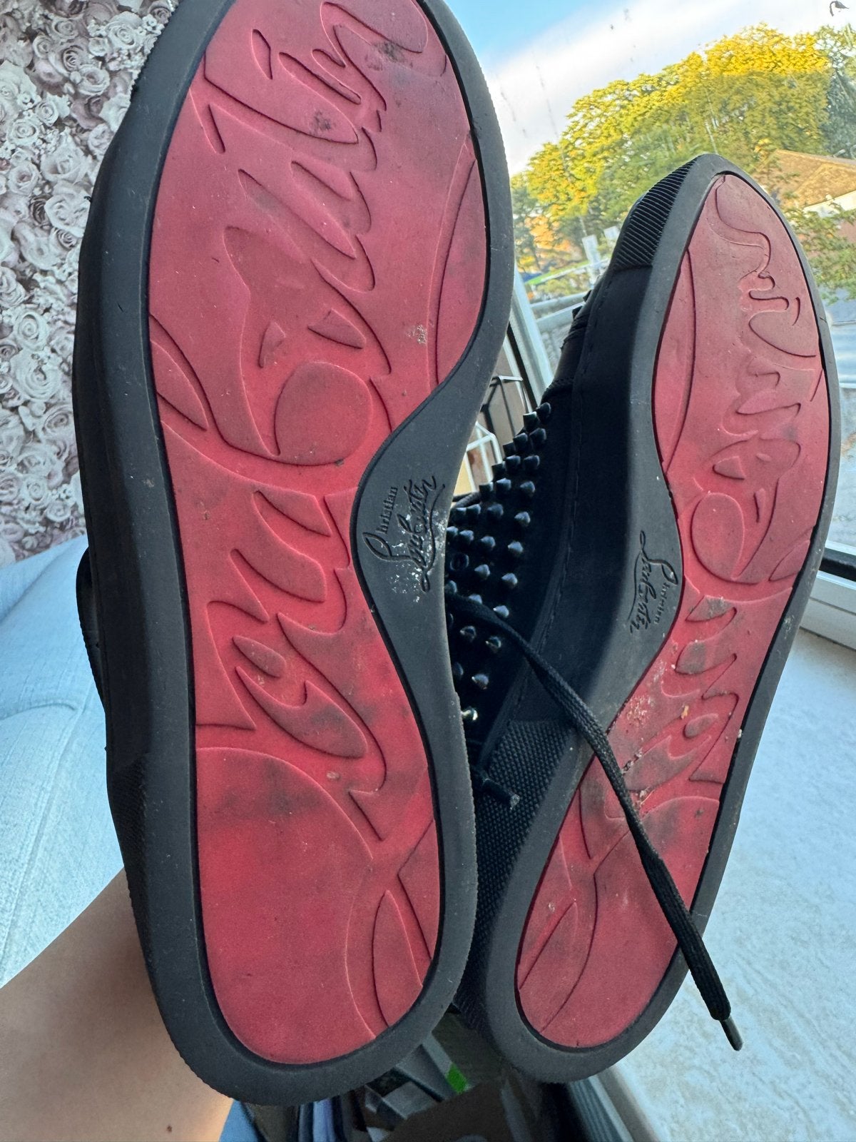 Christian Louboutin Sneakers Zwart met Spikes Maat 43, Ophalen, Gedragen, Zwart, Sneakers of Gympen