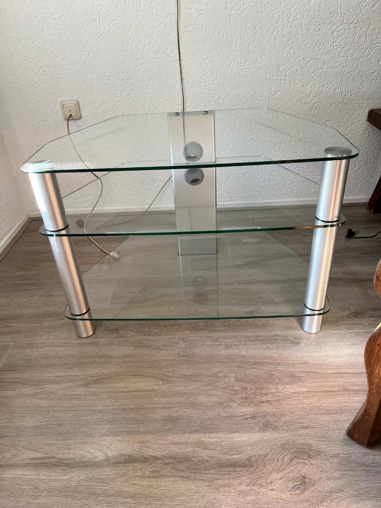 TV meubel, Ophalen, Gebruikt, 50 tot 100 cm, Glas
