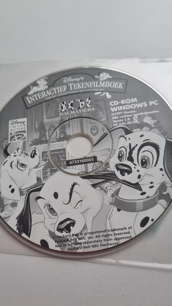 Disney's 101 Dalmatiërs Interactief Tekenfilmboek PC CD-ROM, Puzzel en Educatief, Gebruikt, Verzenden, 1 speler