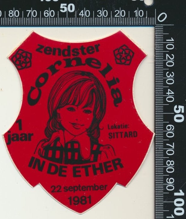 Sticker: Zendster Cornelia - Sittard, Ophalen of Verzenden, Zo goed als nieuw, Film, Tv of Omroep