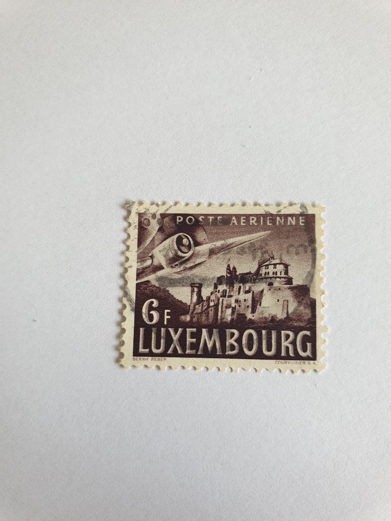 2660 luxemburg luchtpost kasteel vianden 1946 6f, Verzenden, Luxemburg