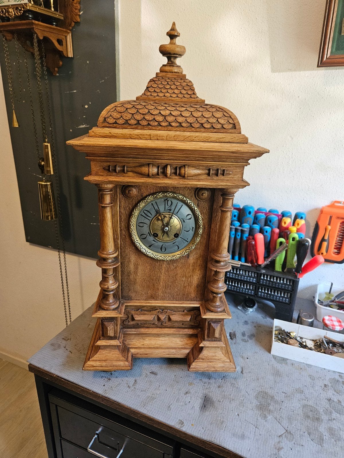 grote tafelklok 60.cm hoog, Antiek en Kunst, Antiek | Klokken, Ophalen of Verzenden
