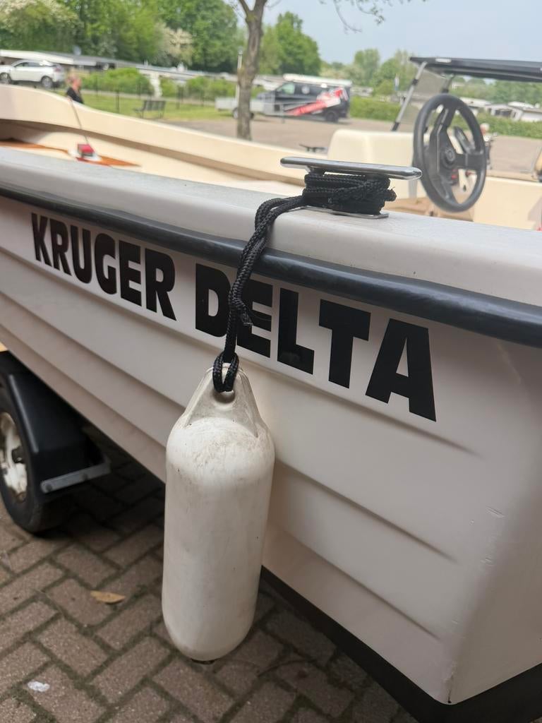 Kruger 420 selva 15pk 4 takt inc stallings trailer €3250,-, Ophalen, 10 tot 30 pk, Zo goed als nieuw, 3 tot 6 meter