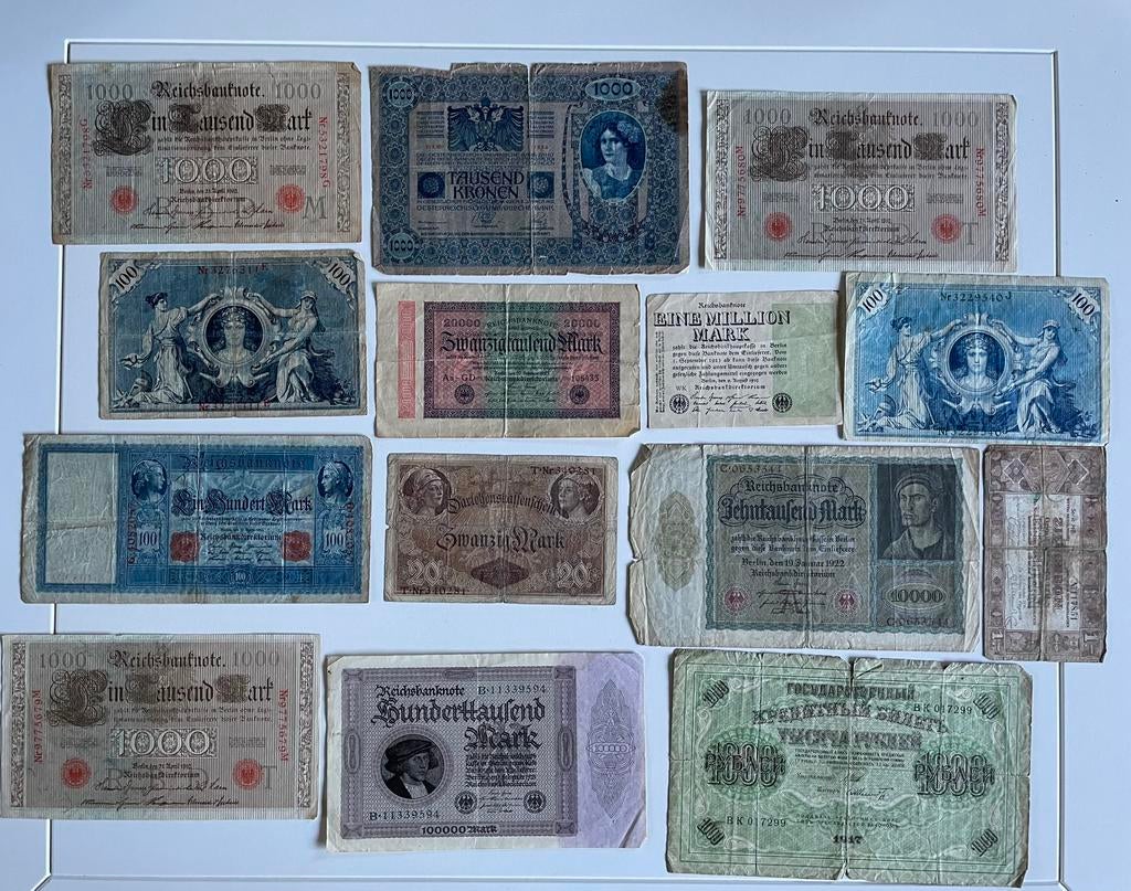 Te koop lot bankbiljetten Duitsland/Rusland/nederland, Postzegels en Munten, Bankbiljetten | Europa | Niet-Eurobiljetten, Verzenden
