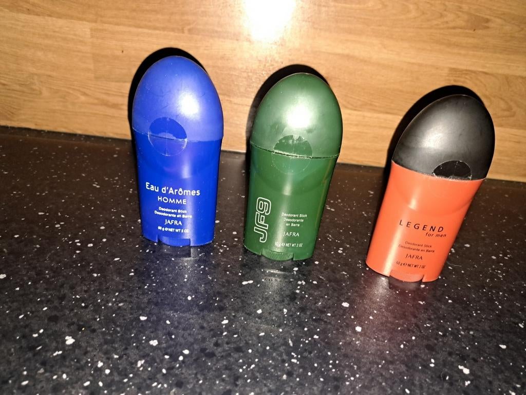 Jafra Deodorant Sticks: Homme, JF9, Legend - 3 stuks, Ophalen of Verzenden, Nieuw, Deodorant of Bodyspray