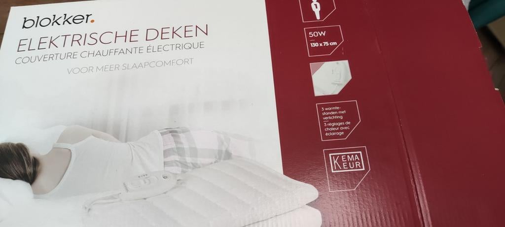 2x Nooit gebruikte elektrische deken van Blokker, Huis en Inrichting, Eenpersoons, Wit, Nieuw, Ophalen of Verzenden