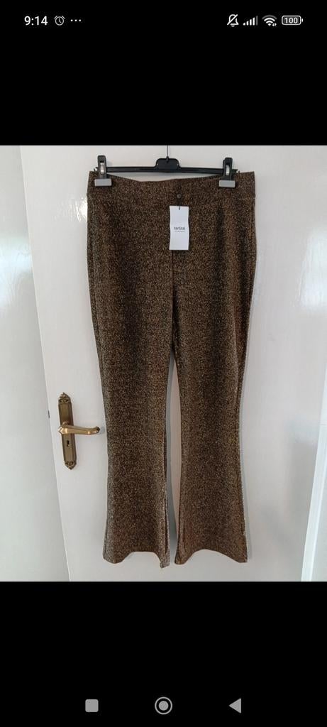 Gouden Pescara broek nieuw maat XL., Kleding | Dames, Broeken en Pantalons, Maat 46/48 (XL) of groter, Nieuw, Ophalen of Verzenden