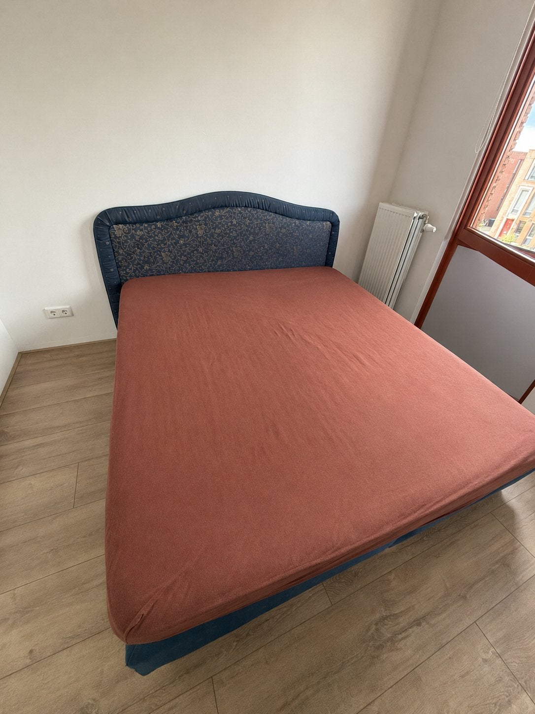Boxspring 180x200, Ophalen, Gebruikt, Blauw, Tweepersoons