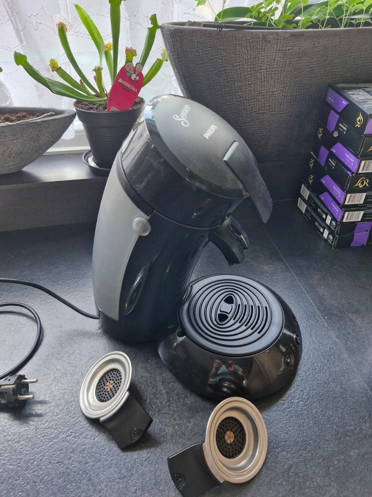 Philips Senseo koffiezetapparaat - Zwart, Witgoed en Apparatuur, Koffiezetapparaten, Koffiepads en cups, Gebruikt, Koffiemachine