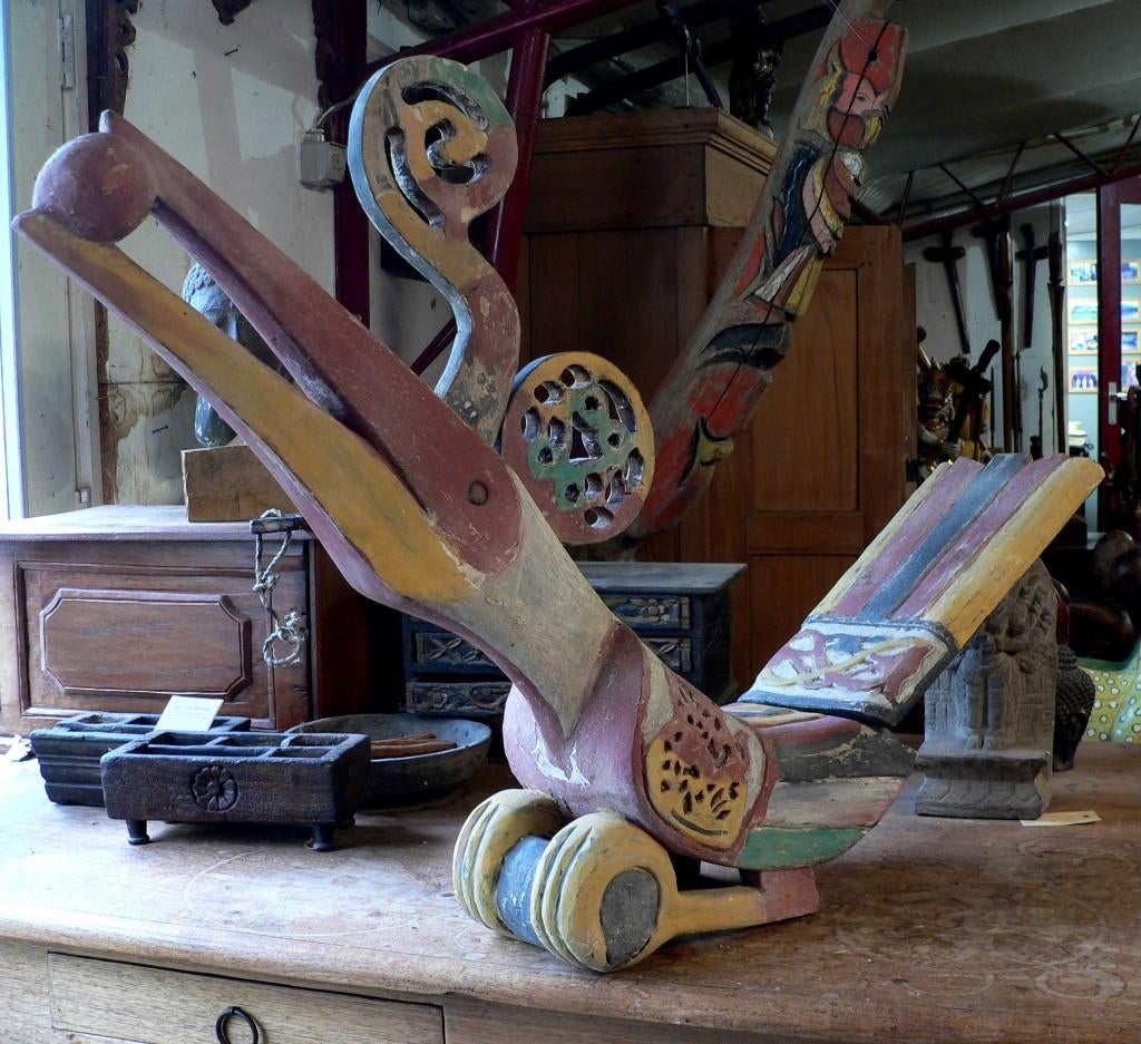 Grote Dayak VOGEL beeld DY1 tribal kunst Indonesie Borneo, Antiek en Kunst, Ophalen of Verzenden