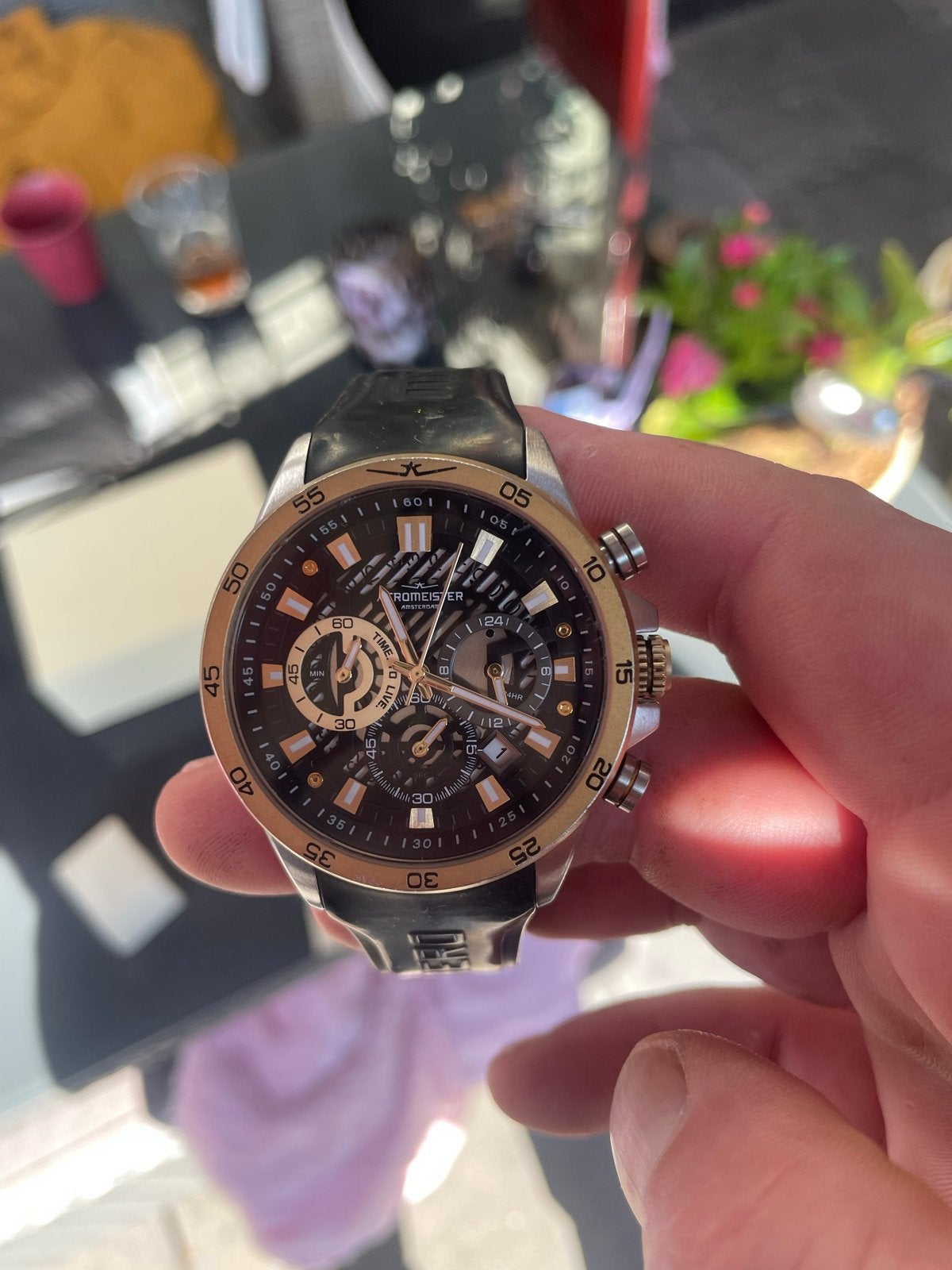 Aeromeister Chronograaf Herenhorloge - Zeer Goede Staat, Staal, Polshorloge, Kunststof, Zo goed als nieuw