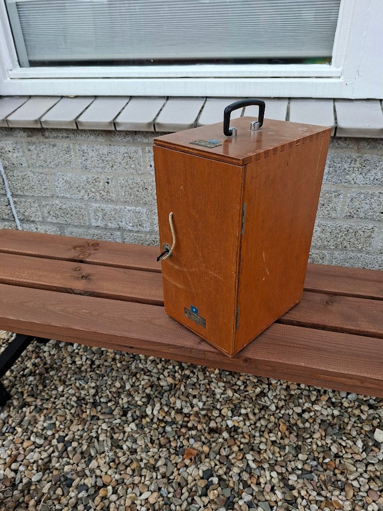 vintage antiek houten kistje met slot en sleutel, Ophalen of Verzenden