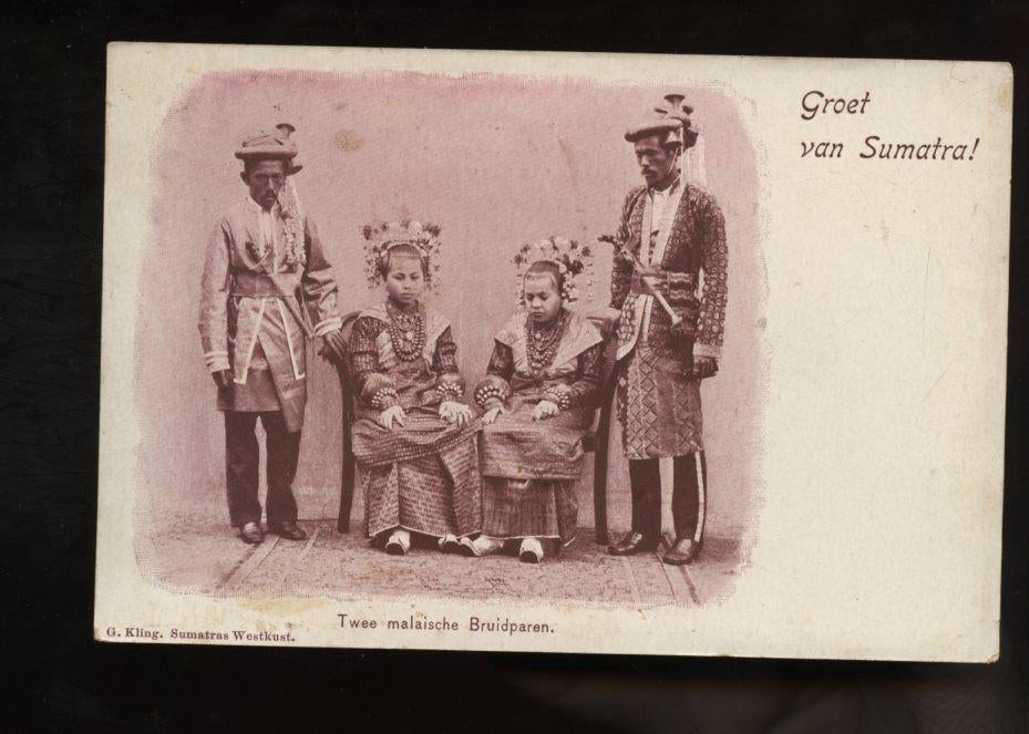 Nederlands Indië ± 1895 echtparen Sumatra: kinderen + opa’s!, Ophalen, Voor 1920, Buiten Europa