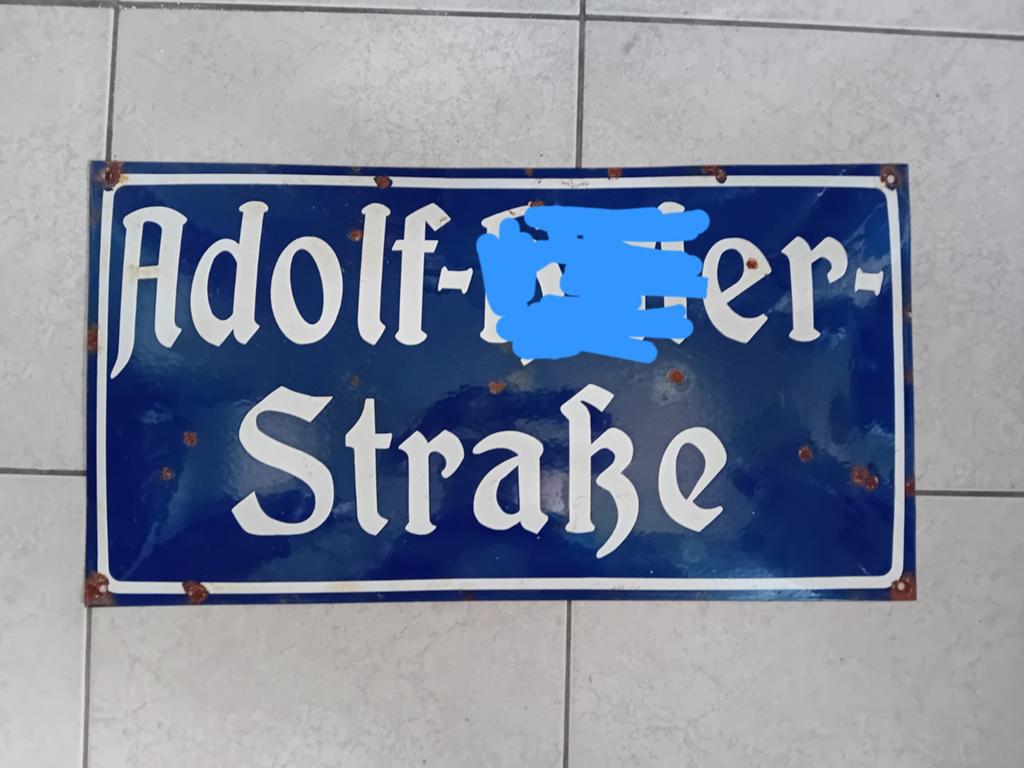 Duits straatnaambord bol, Antiek en Kunst, Antiek | Emaille, Ophalen of Verzenden