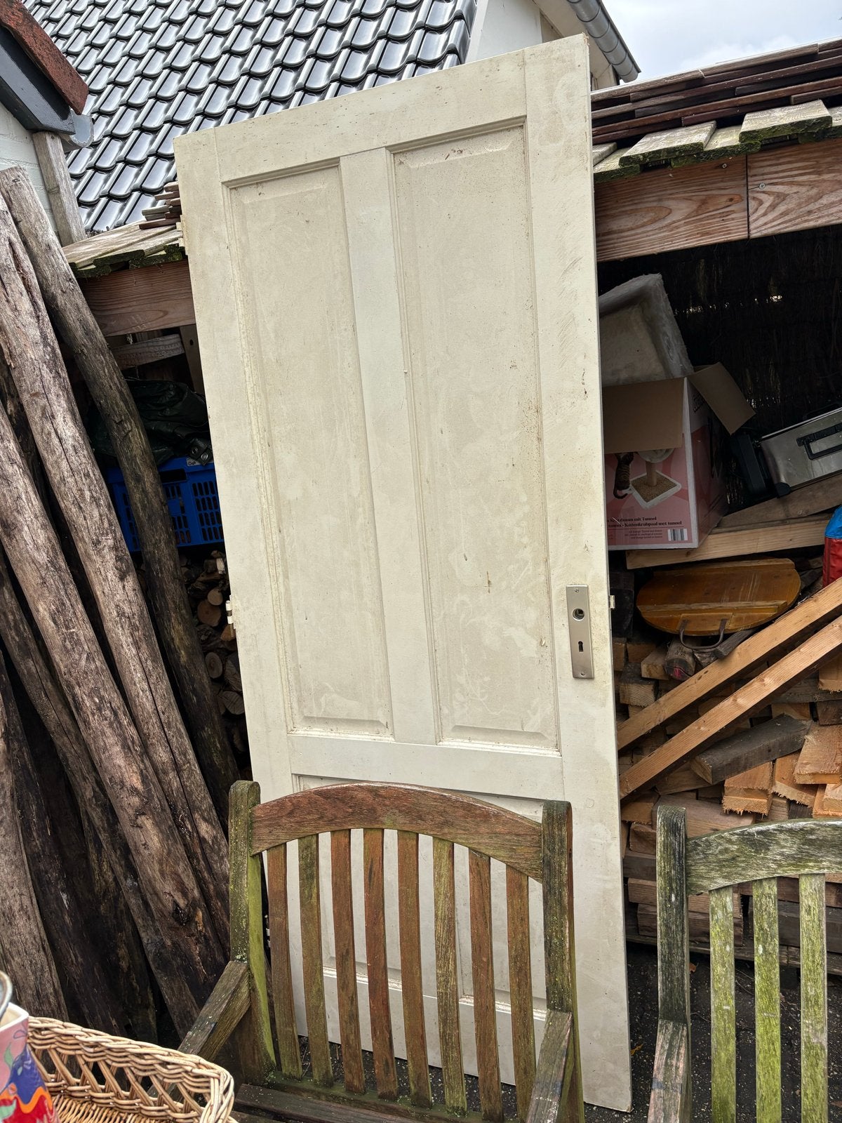 Gebruikte houten binnendeur, 202x80 cm, Ophalen, Gebruikt, 80 tot 100 cm, Binnendeur