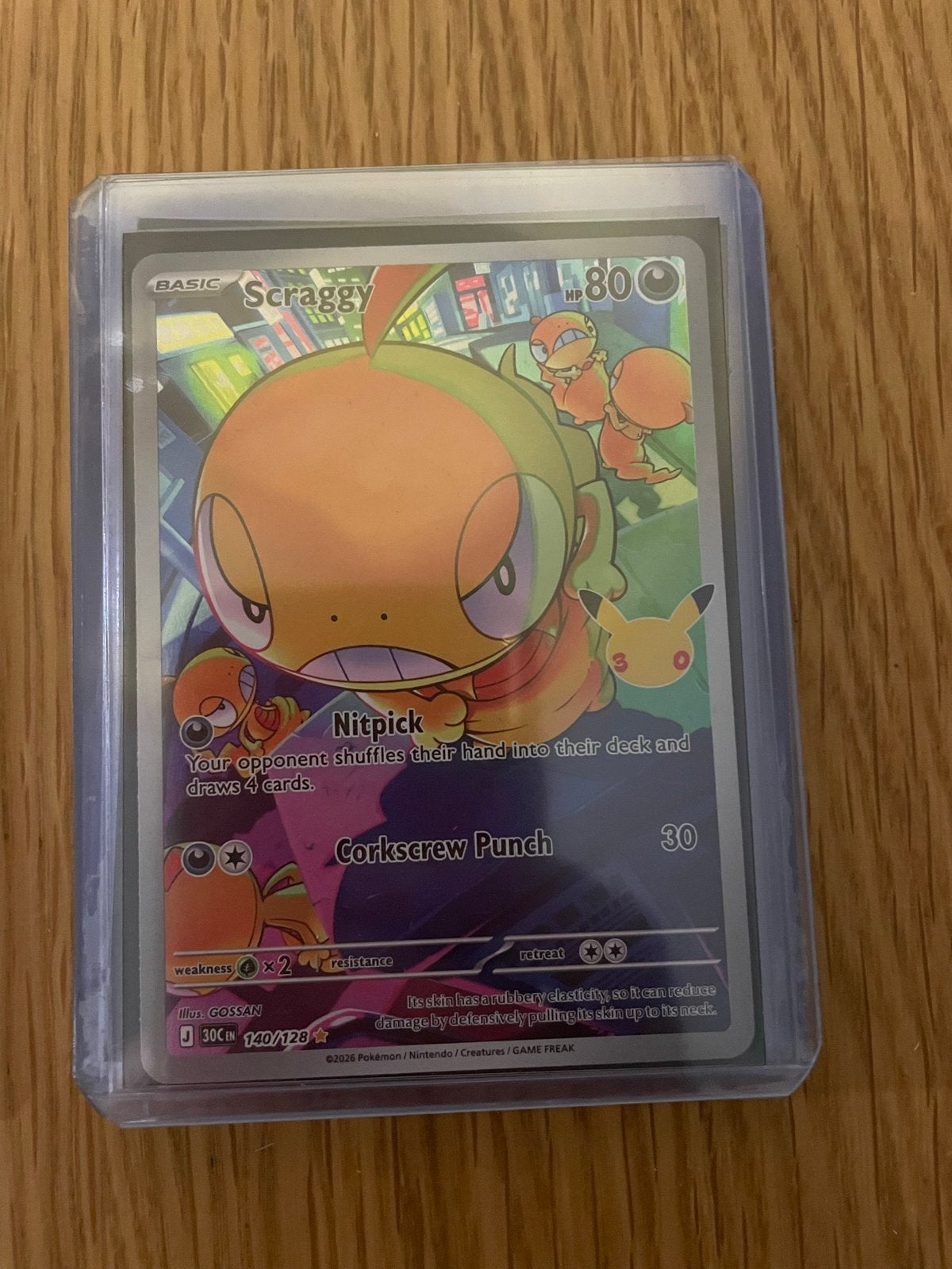 Scraggy Pokémon 30th Anniversary Fresh Pack Sleeved, Ophalen, Pokemon, Nieuw, Pokemon